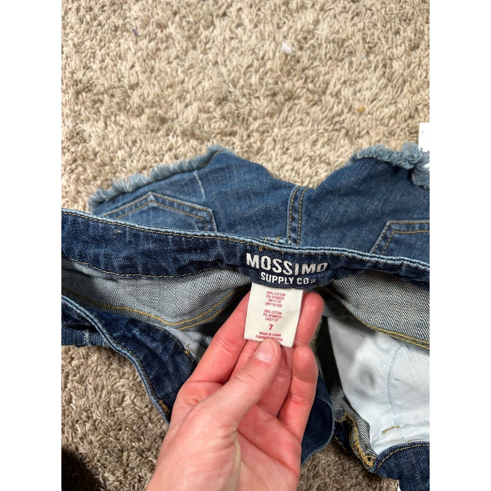 Y2K Womens Dark Wash Distressed Denim Cut Off Shorts Festival Boho Summer 7 - Picture 3 of 6